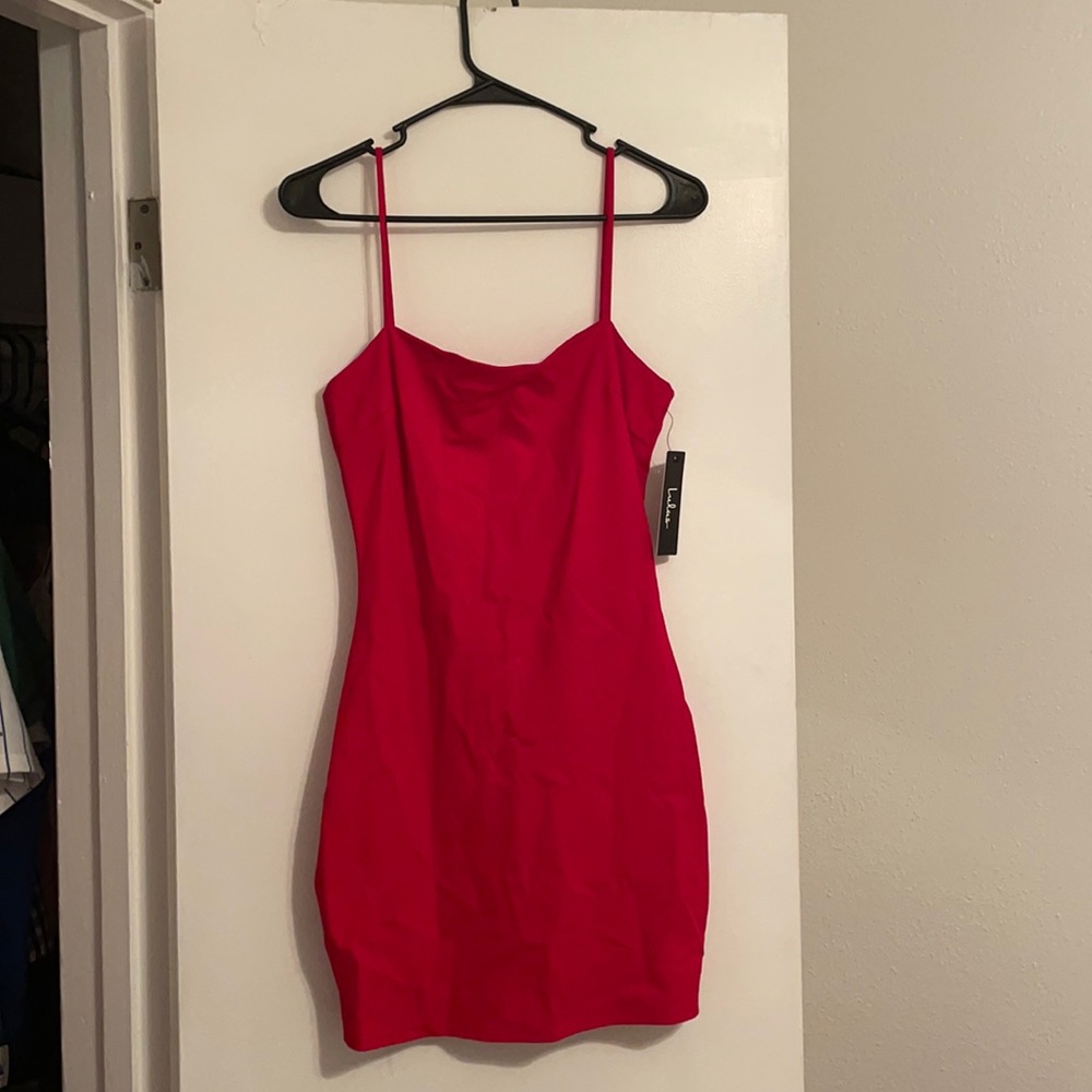 NWT Red bodycon mini dress with spaghetti straps